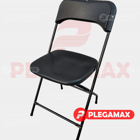 Silla plegable de plastico negro Silla plegable de plastico negro