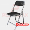 Silla plegable acojinada cromada vinil negro