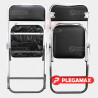  Silla plegable acojinada cromada vinil negro