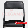  Silla plegable acojinada en esmalte vinil negro