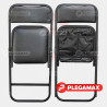  Silla plegable acojinada en esmalte vinil negro