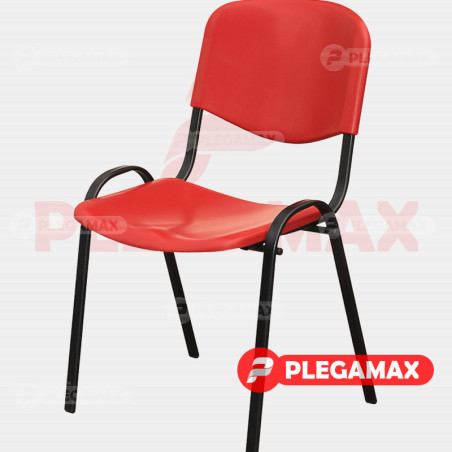 Silla de visita ISO de plastico rojo Silla de visita ISO de plastico rojo