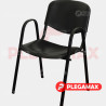 Silla de visita ISO con brazos de plastico negro