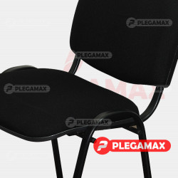  Silla de visita ISO acojinada tapiz tela negro
