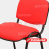  Silla de visita ISO acojinada tapiz tela rojo