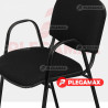 Silla de visita ISO con brazos acojinada tapiz tela negro