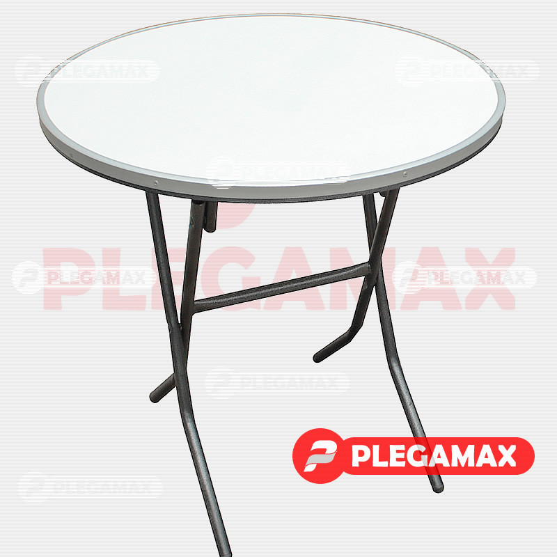 Mesa pastelera redonda plegable 75 fibra de vidrio