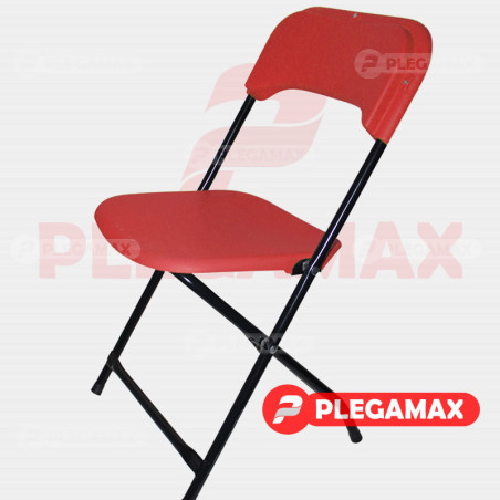 Silla infantil plegable de plastico rojo
