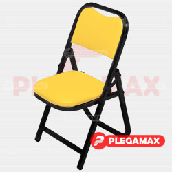 Silla infantil plegable acojinada en esmalte vinil amarillo