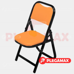 Silla infantil plegable acojinada en esmalte vinil naranja