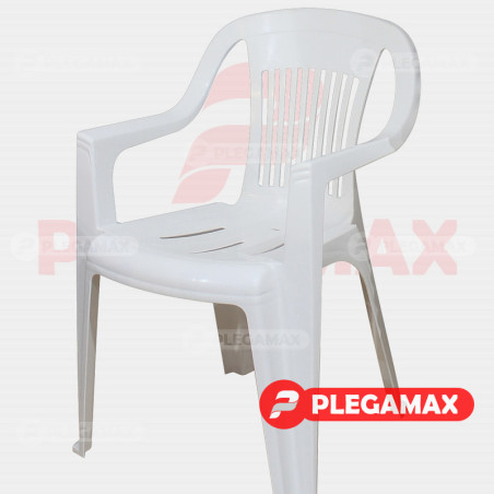 Silla de plastico con brazos Milan blanco Silla de plastico con brazos Milan blanco
