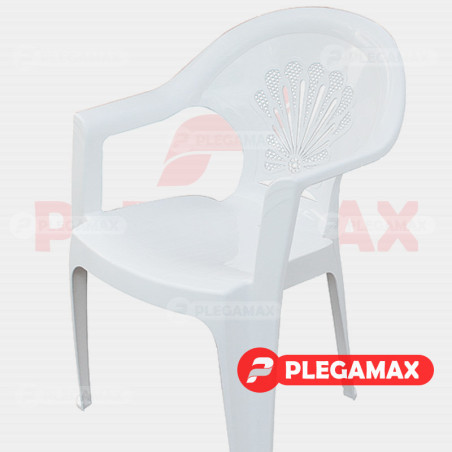 Silla de plastico con brazos Palermo blanco Silla de plastico con brazos Palermo blanco