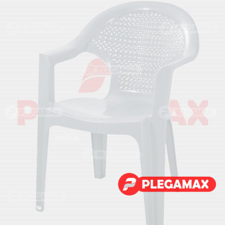 Silla de plastico con brazos Bolonia blanco Silla de plastico con brazos Bolonia blanco