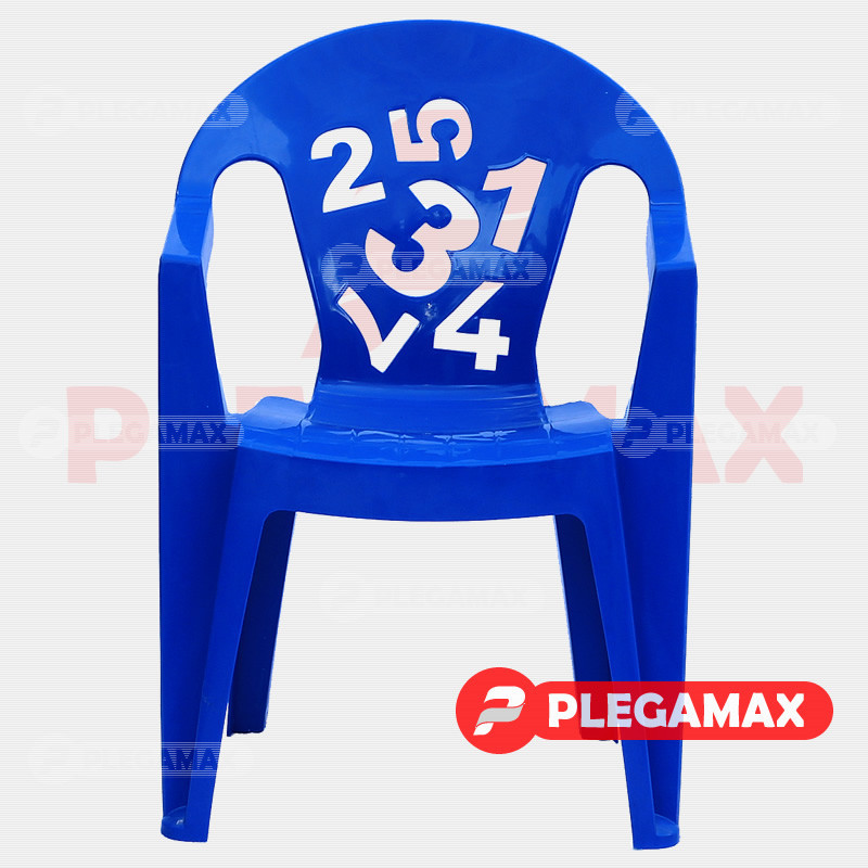 Silla infantil de plastico Numeros azul rey