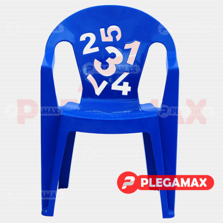 Silla infantil de plastico Numeros azul rey