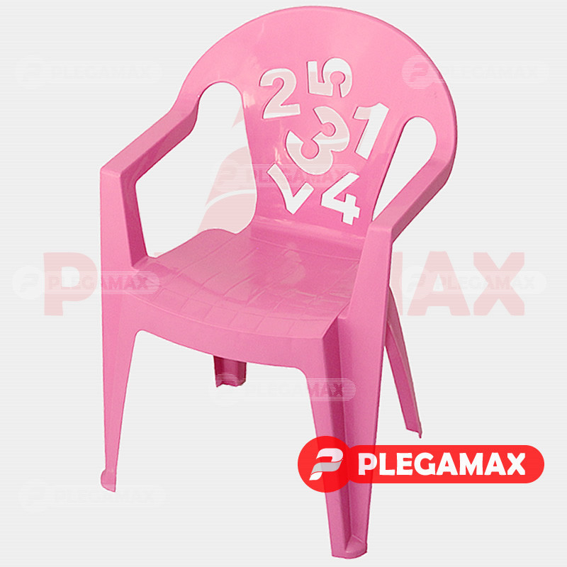 Silla infantil de plastico Numeros rosa claro