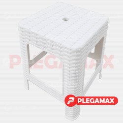 Banco de plastico Rattan blanco
