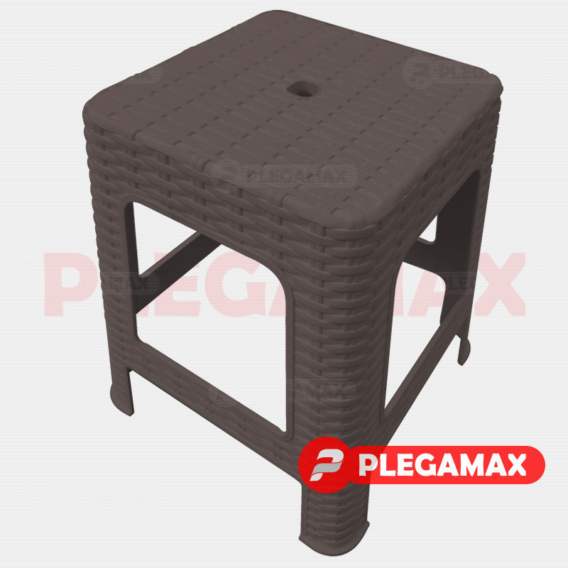 Banco de plastico Rattan chocolate