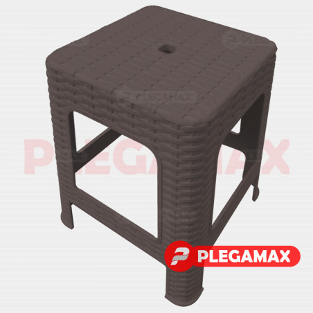 Banco de plastico Rattan chocolate