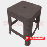 Banco de plastico Rattan chocolate
