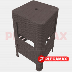  Banco de plastico Rattan chocolate